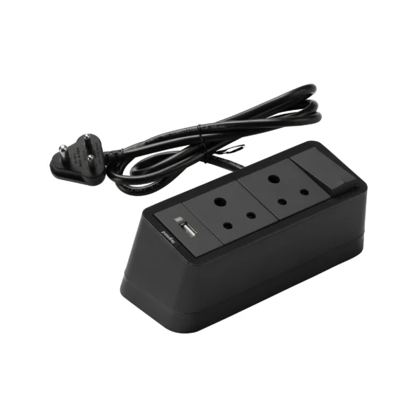 6 Module Desktop Power Center - 6A Socket - 1500mA USB - Chic Grey