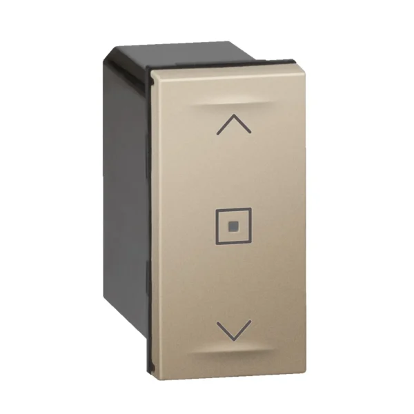 Connected Curtain/Roller Blind Switch - Wired - 1 Module - Champagne