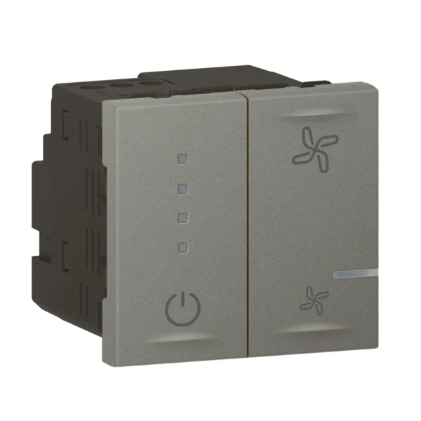 Connected Step Fan Controller - with Neutral -100W - 2 Module - Magnesium