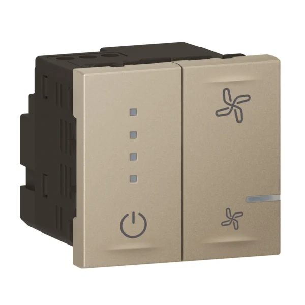 Connected Step Fan Controller - with Neutral -100W - 2 Module - Champagne