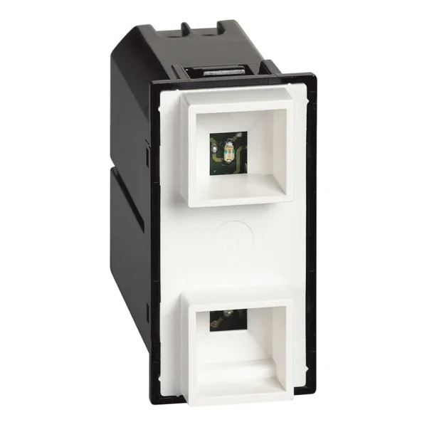 127/230V-Lampholder with Green/Red two built-in LEDS-1 Module