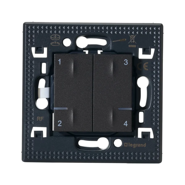 Connected Wireless 4 Scenario Control Switch -  2 Module - Charcoal Grey